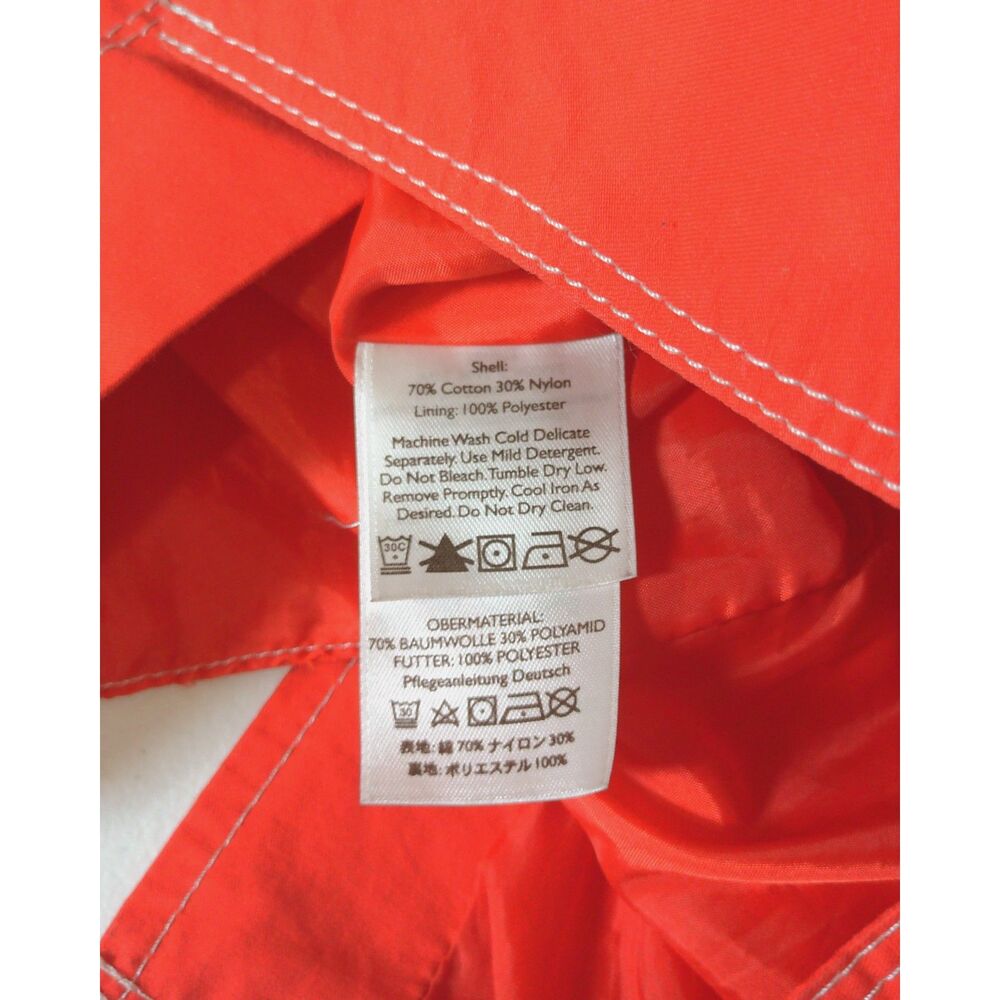 Eddie Bauer Red Rain Jacket M Lightweight Utility Trench Coat Outdoor Preppy - Picture 8 of 8